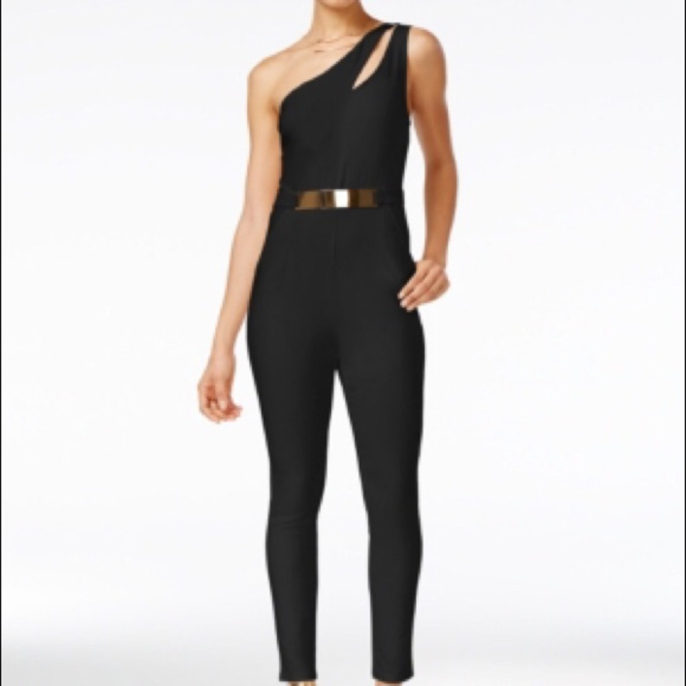 Material Girl Juniors' One-Shoulder Jumpsuit sizeL